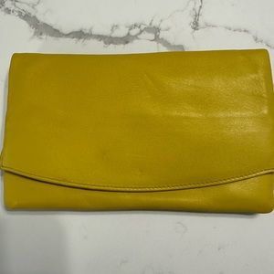 Skagen Denmark modern soft leather yellow clutch